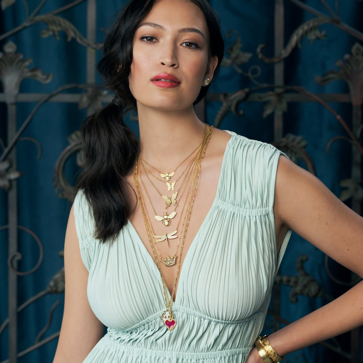 Lover&#39;s Heart Serpent Enamel Medallion Charm