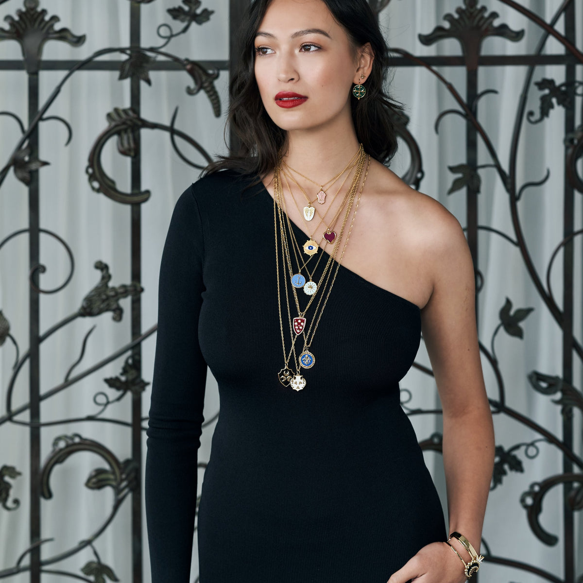 Bee Enamel Shield Necklace