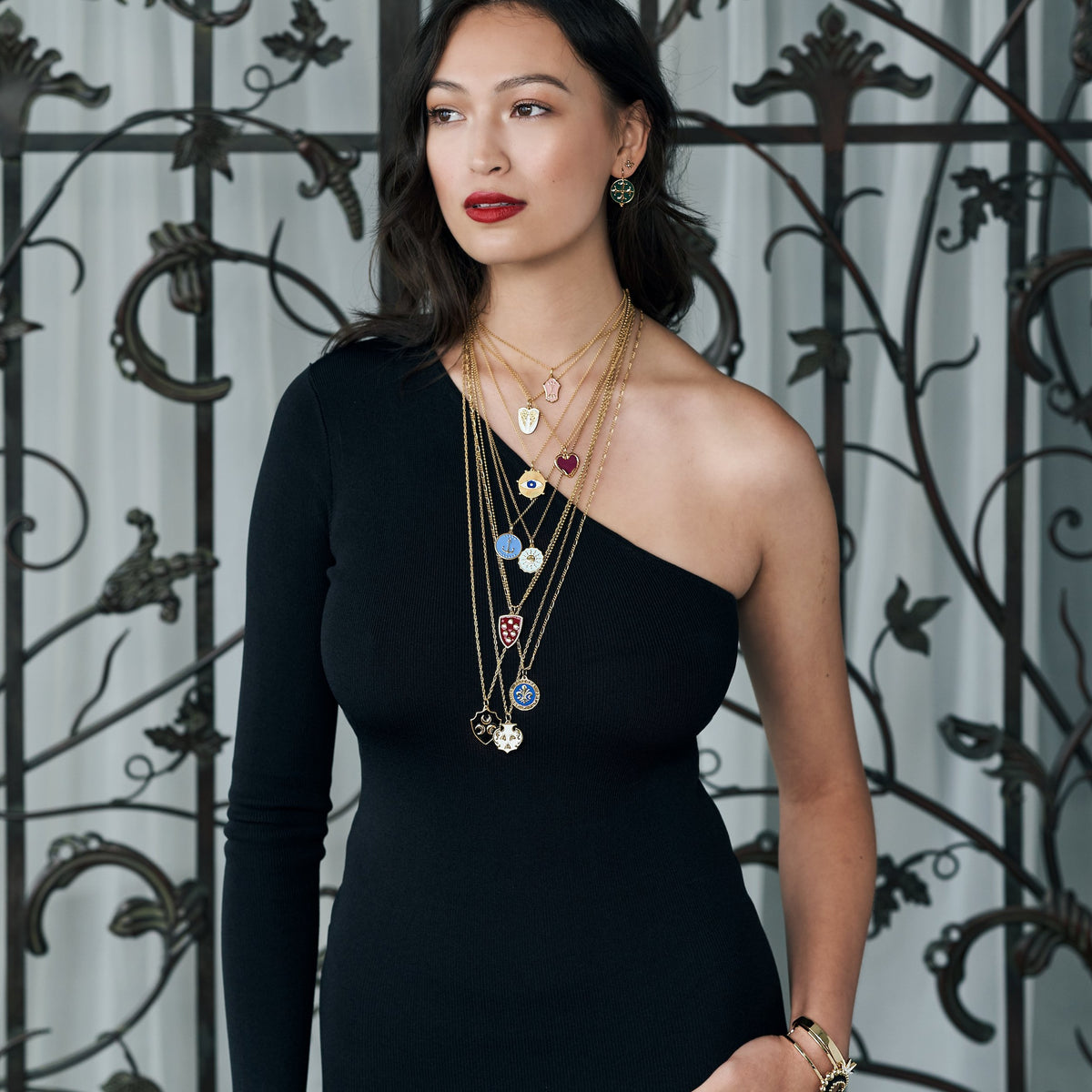 Of the Sea Anchor Enamel Medallion Necklace