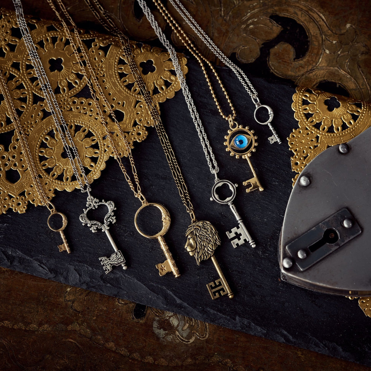 Acanthus Leaf Key Necklace