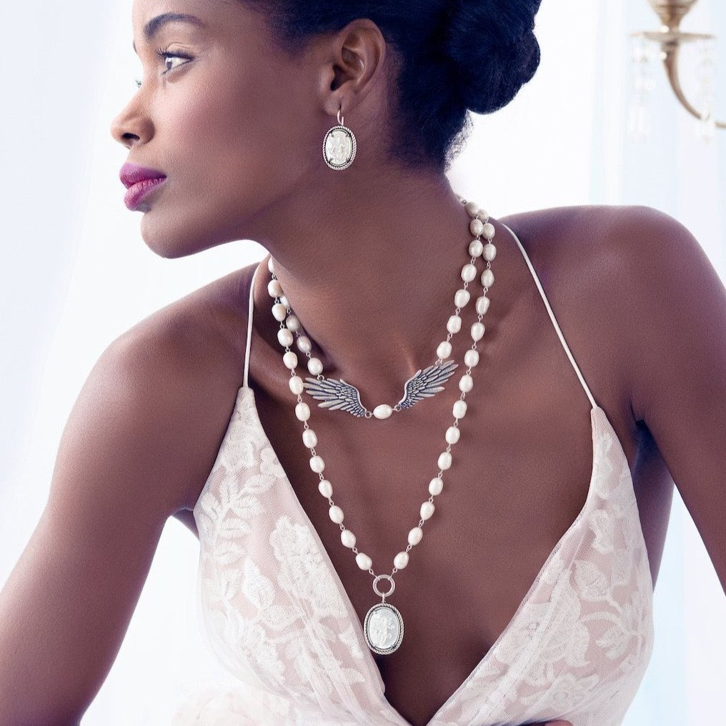 Inspired Essentials Pearl Loop Charm Necklace - 24&quot;