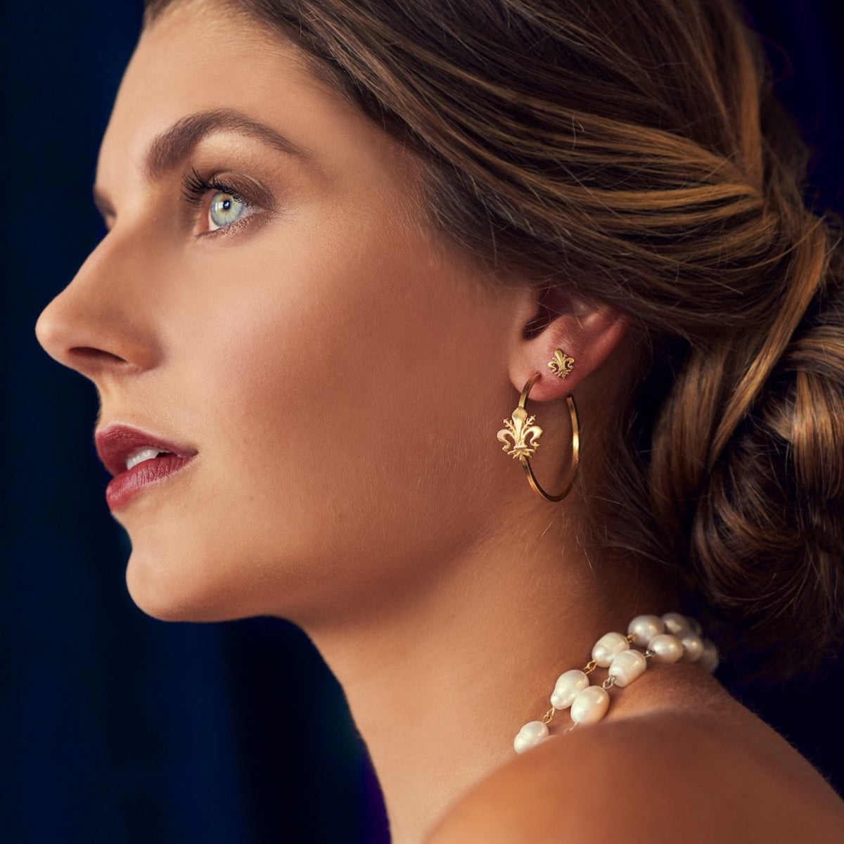 Fleur de Lis Hoop Earrings