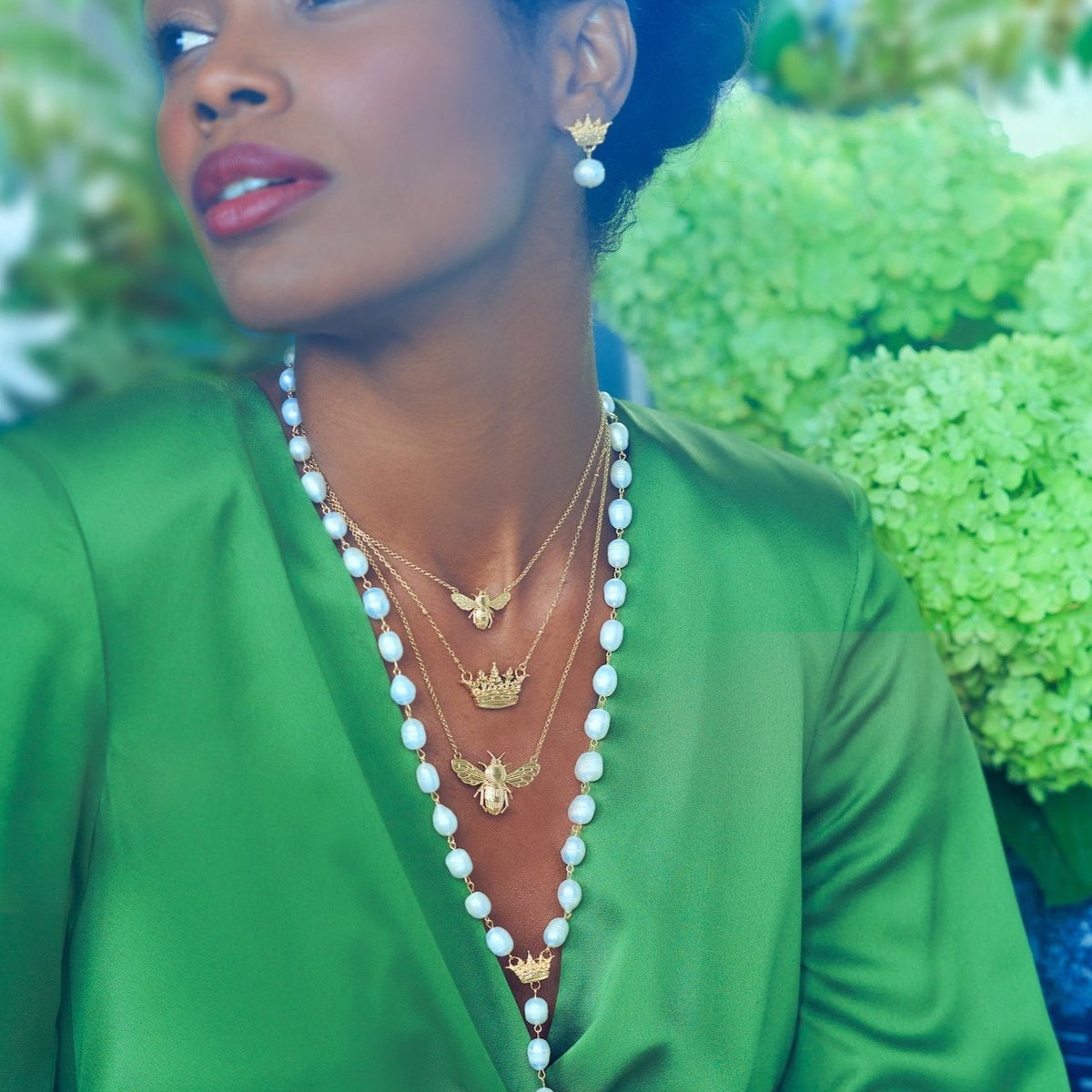 Acanthus Crown Satellite Chain Necklace