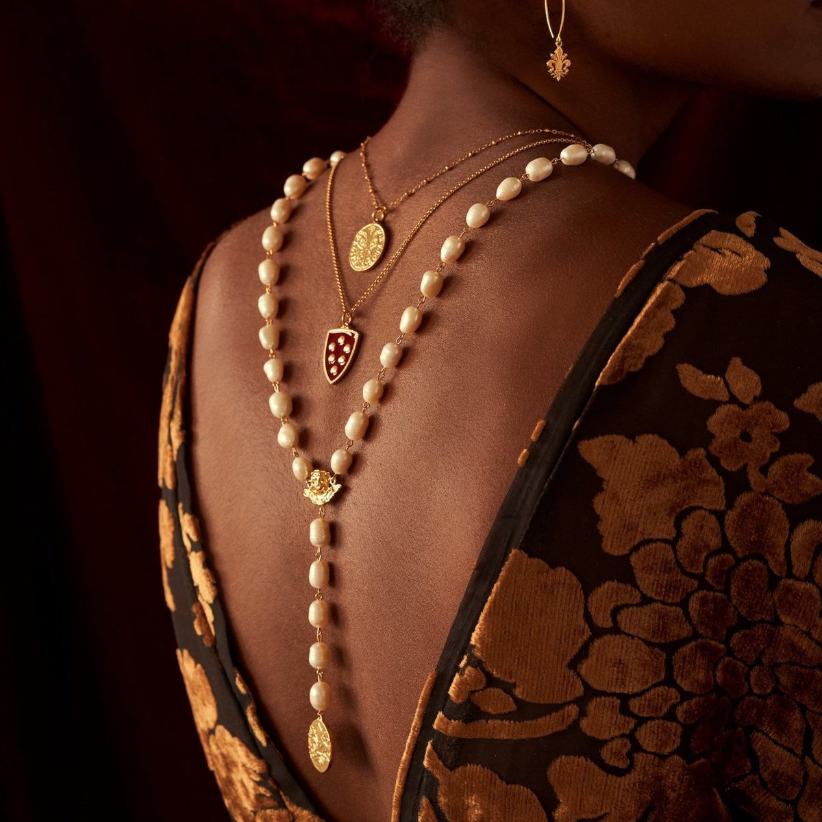 Cherub Pearl Lavalier Necklace