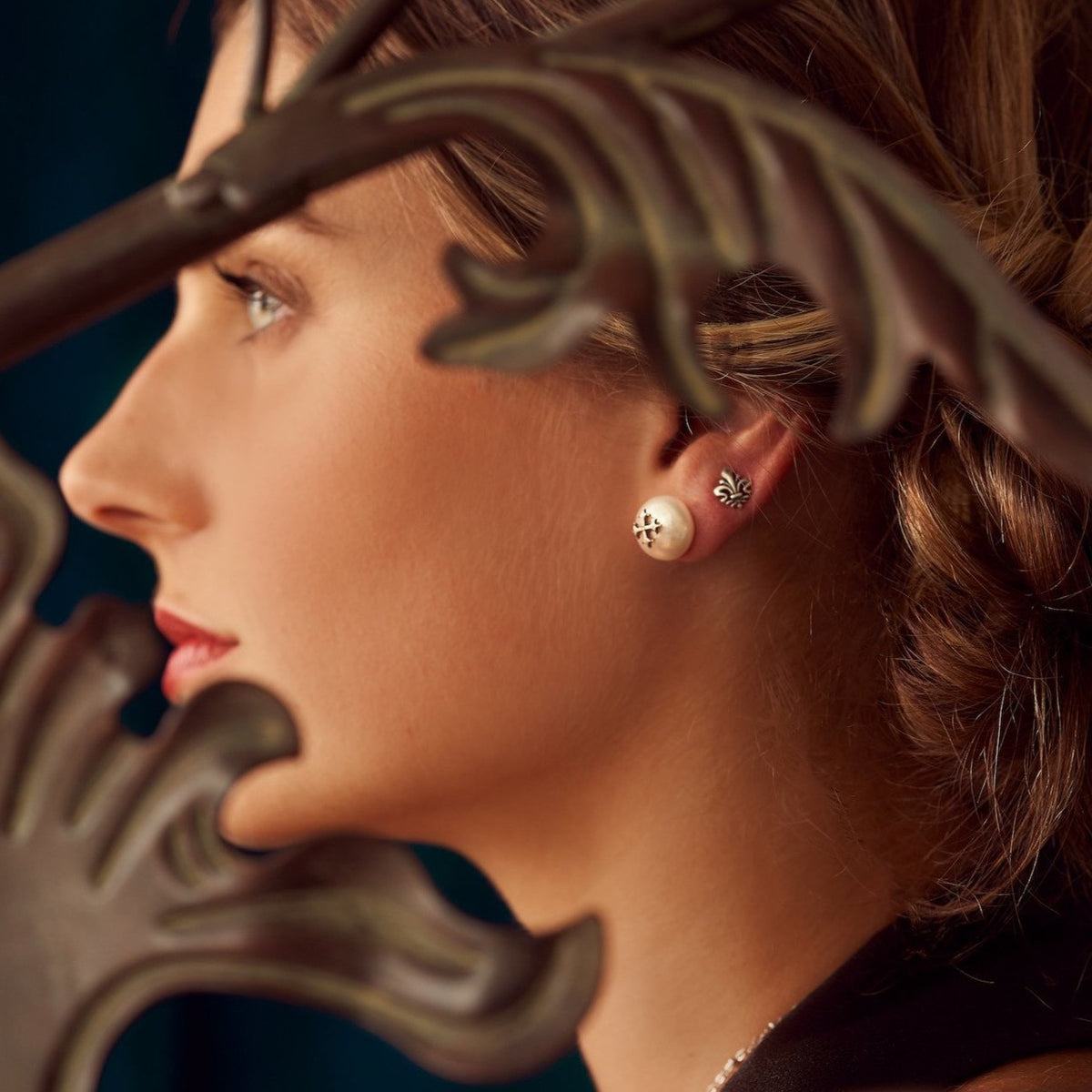 Fleur de Lis Stud Earrings