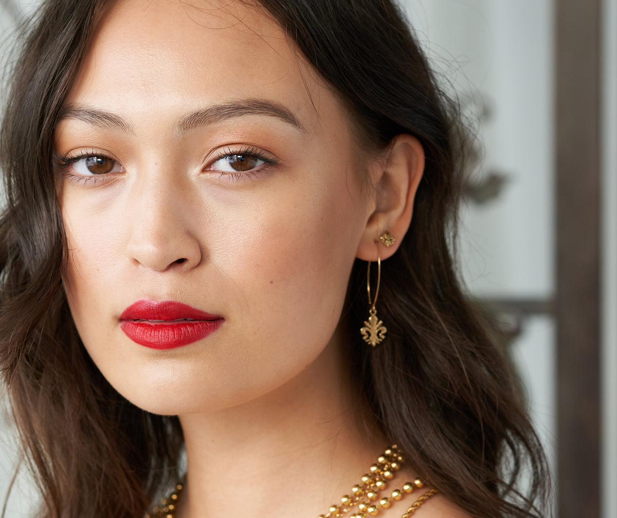 Fleur de Lis V-Wire Earrings