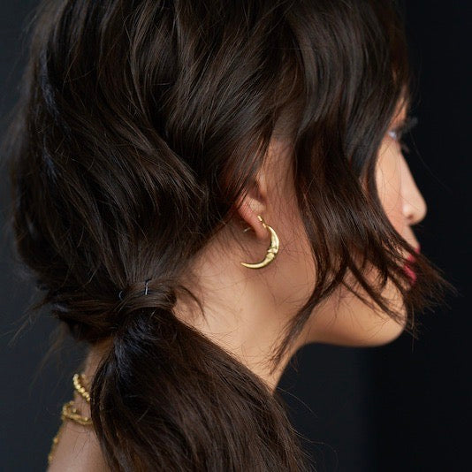 Crescent Moon Hoop Earrings