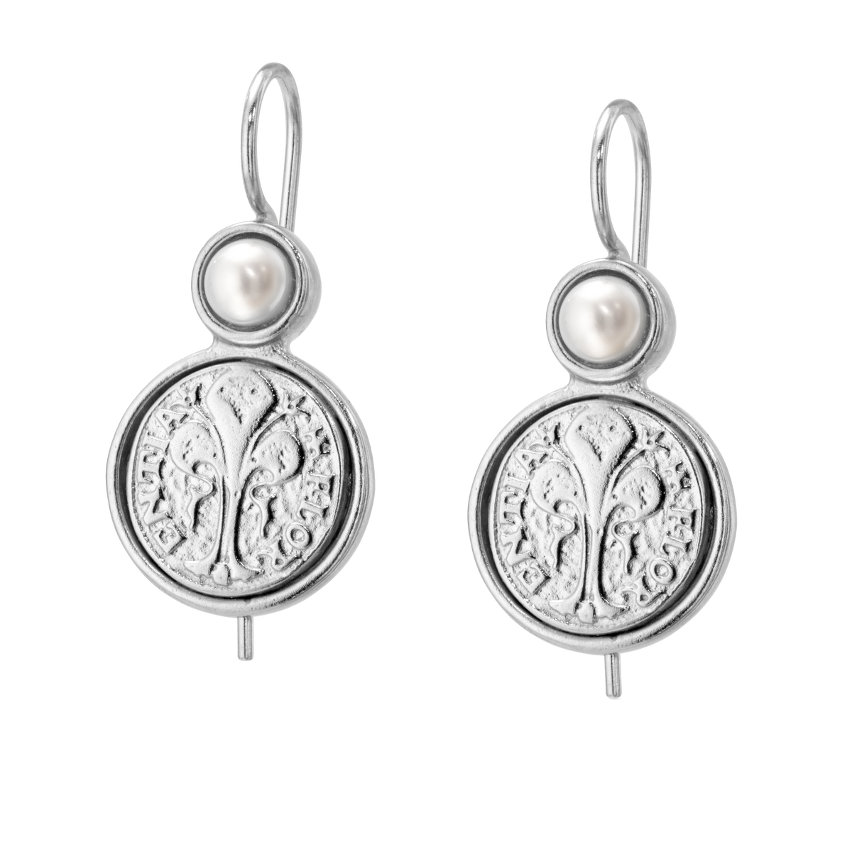 Florin Coin Pearl Earrings