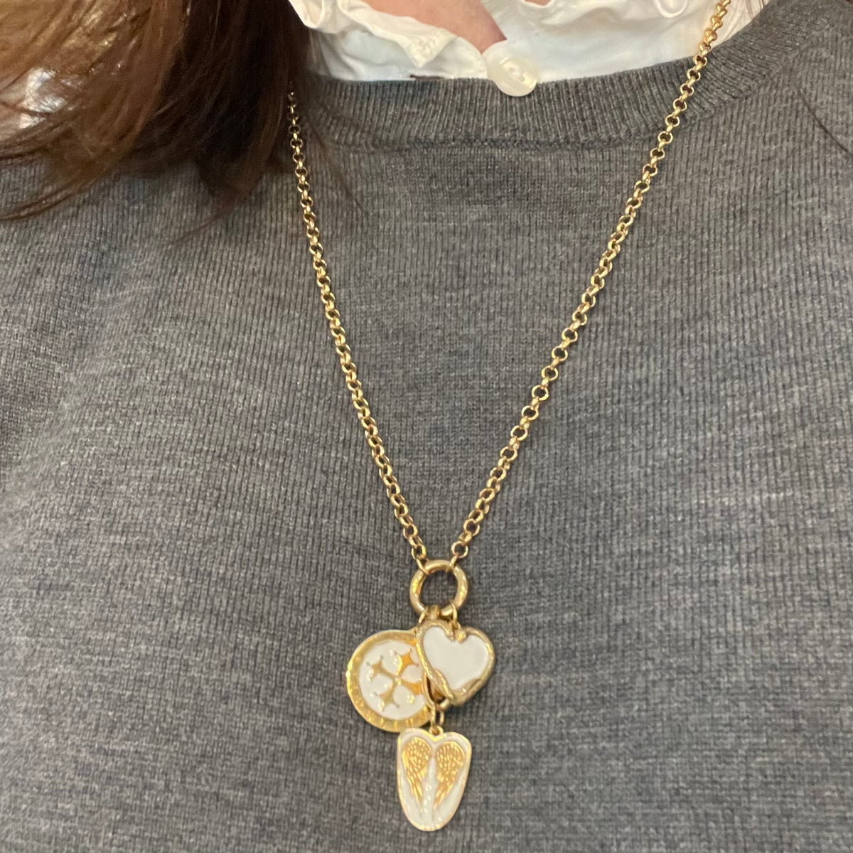 Rolo Loop Charm Necklace - 24&quot;