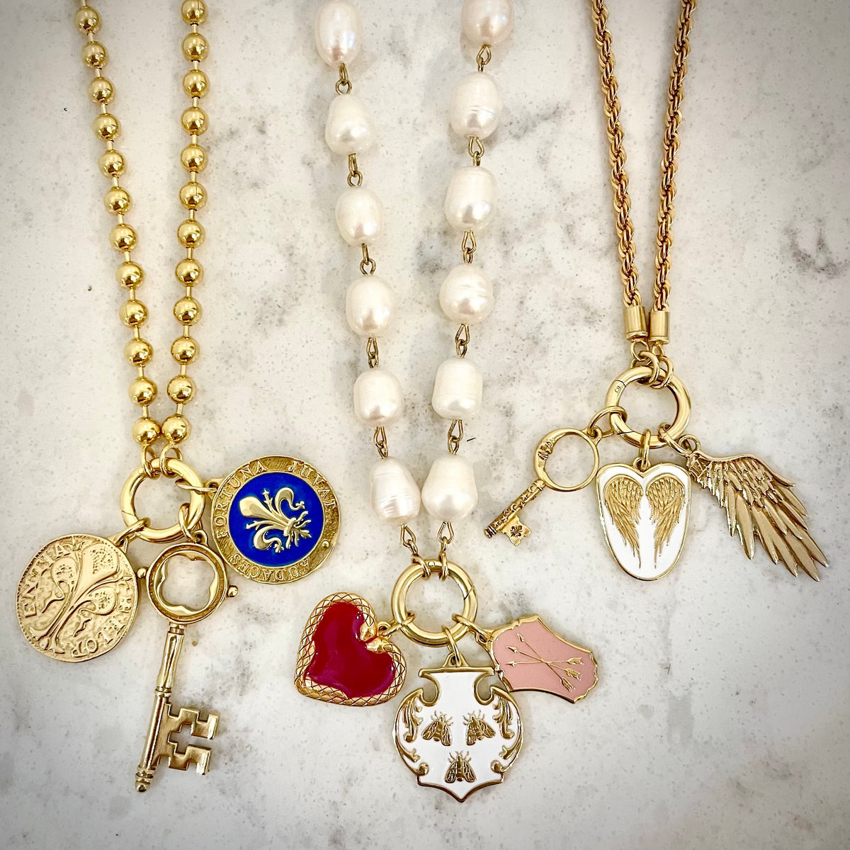 Angel Wing Enamel Shield Charm