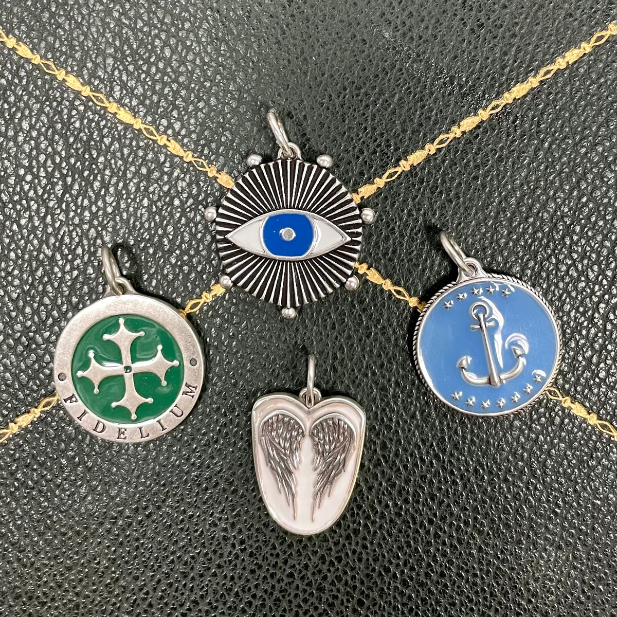 Maltese Cross Enamel Medallion Charm