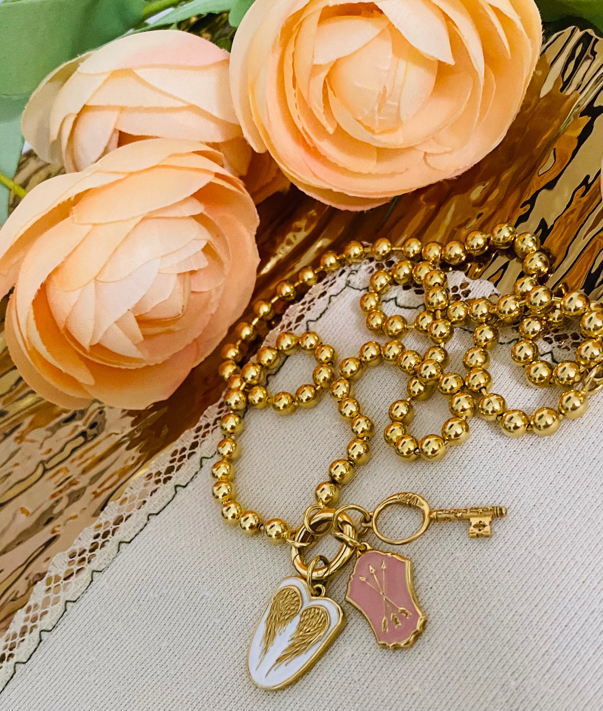 Friendship Enamel Shield Necklace