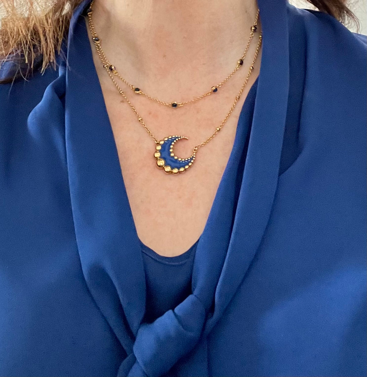 Evil Eye Cabochon Station Necklace