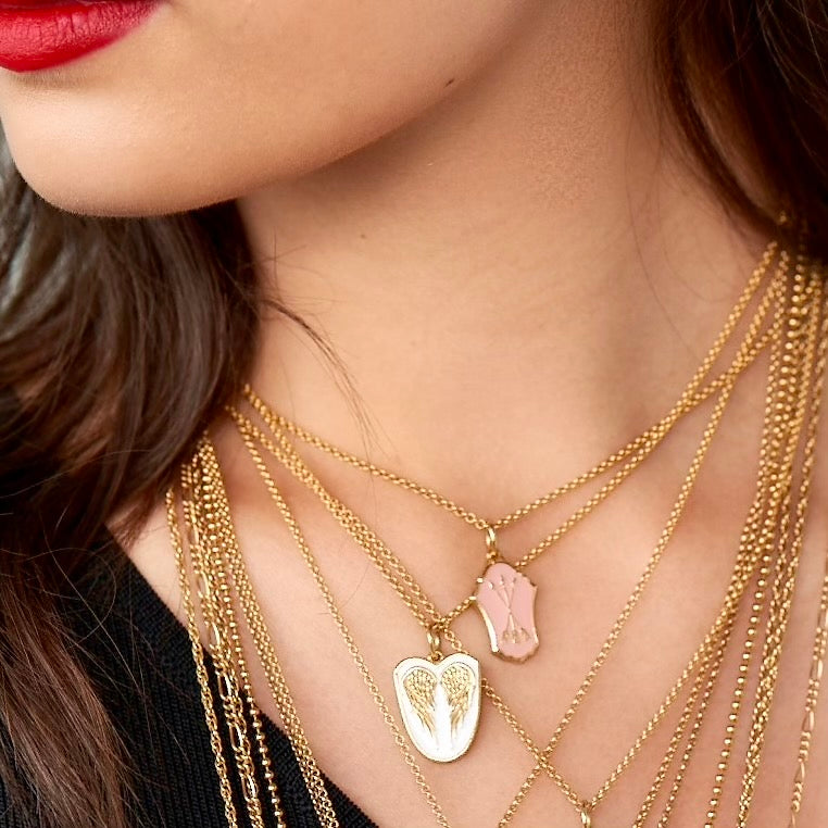 Friendship Enamel Shield Necklace