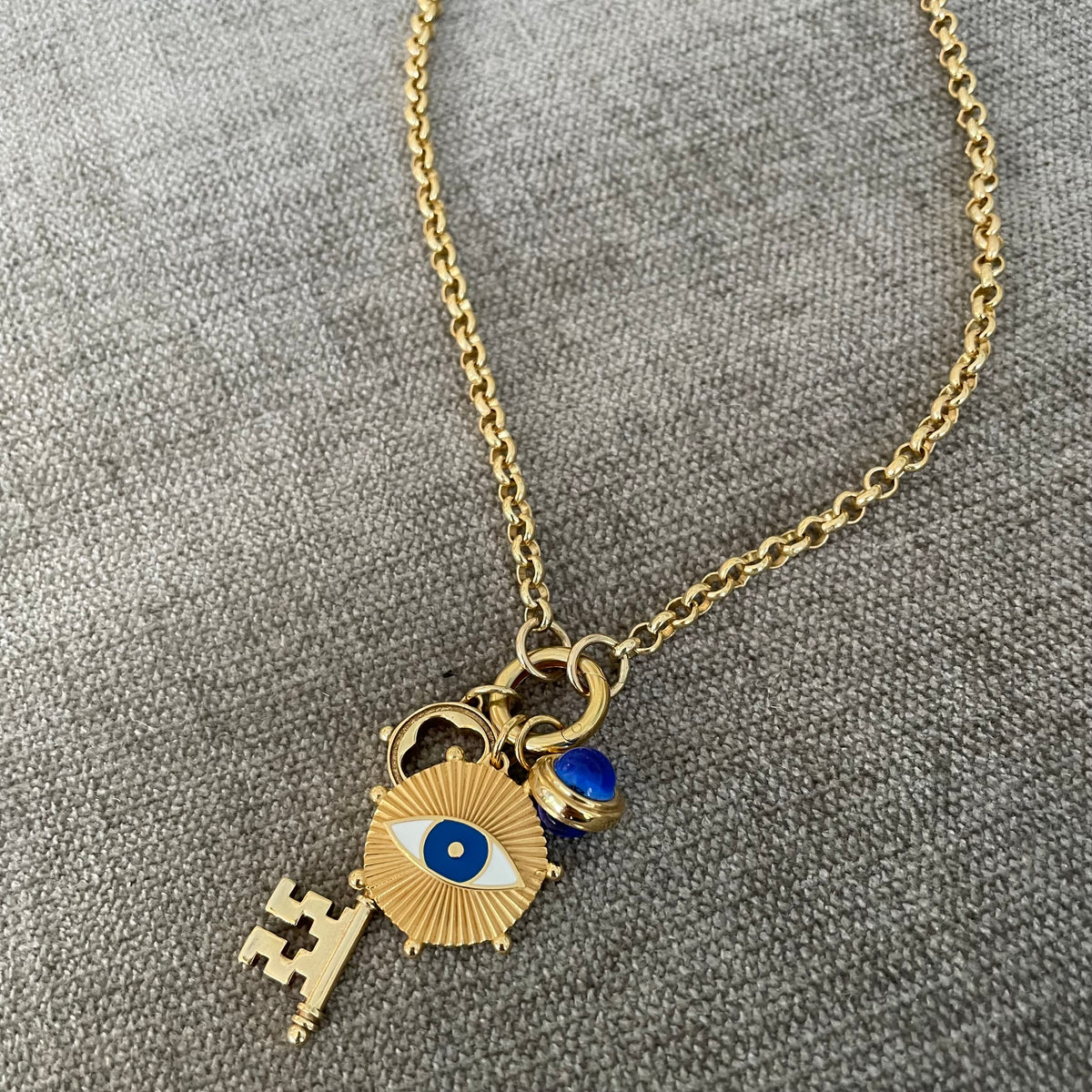 Rolo Loop Charm Necklace - 24&quot;