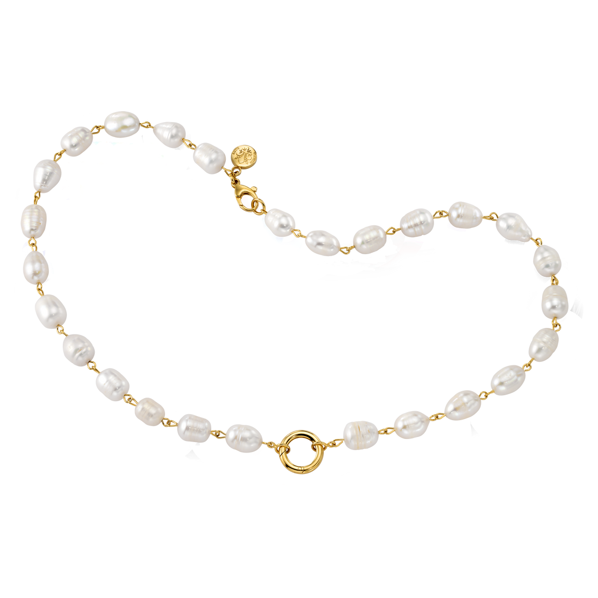 Inspired Essentials Pearl Loop Charm Necklace - 18&quot;