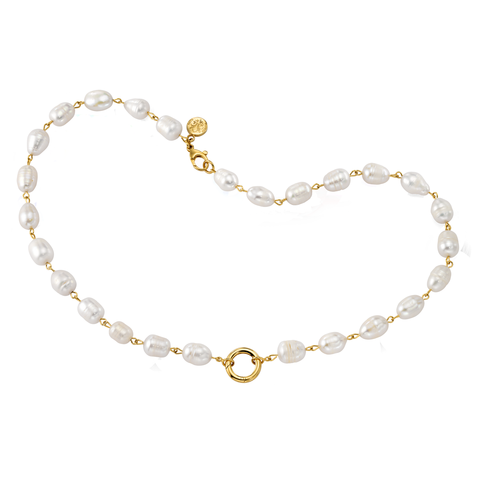 Inspired Essentials Pearl Loop Charm Necklace - 18"