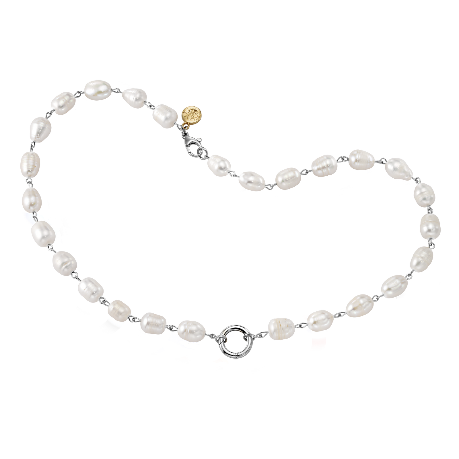 Inspired Essentials Pearl Loop Charm Necklace - 18"