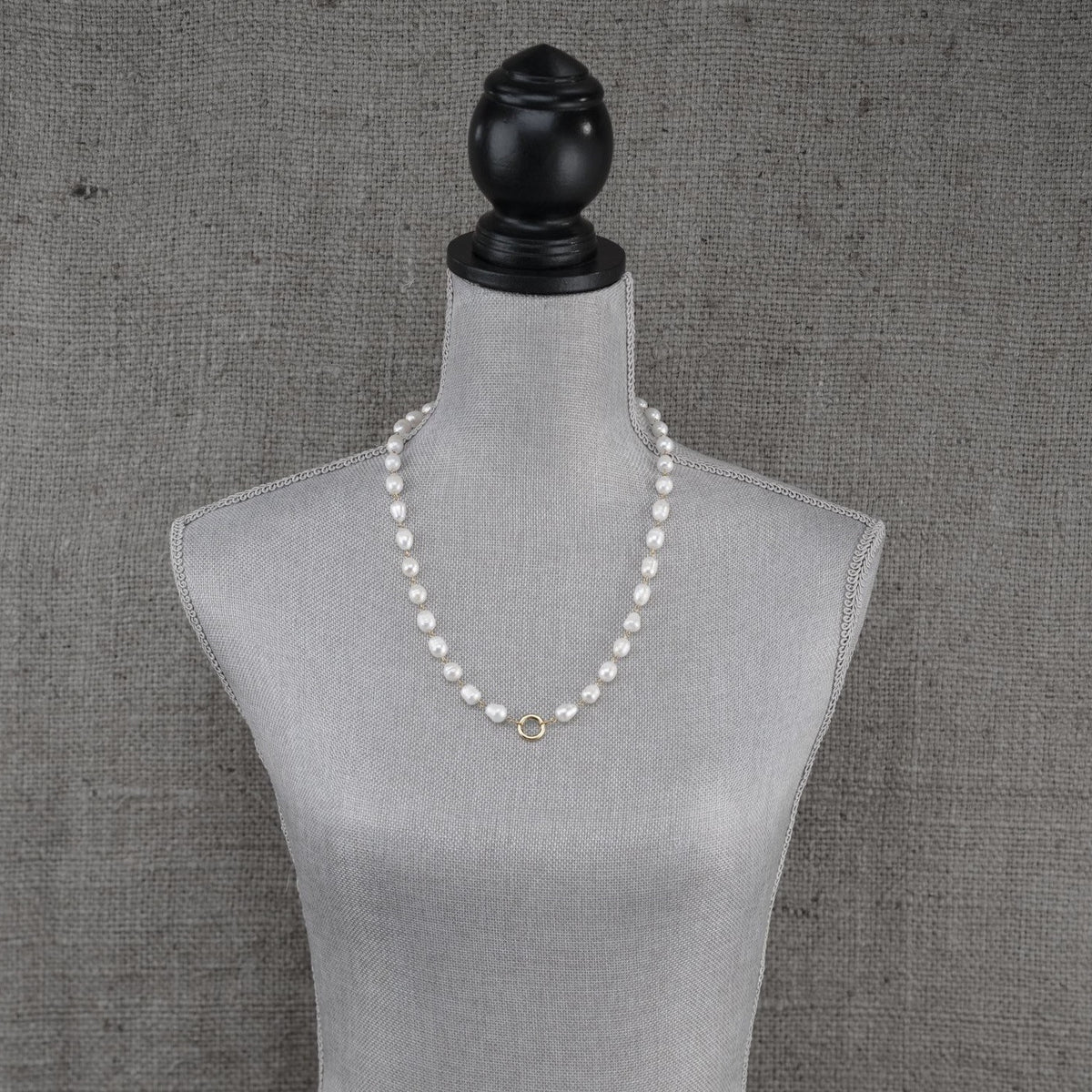 Inspired Essentials Pearl Loop Charm Necklace - 24&quot;