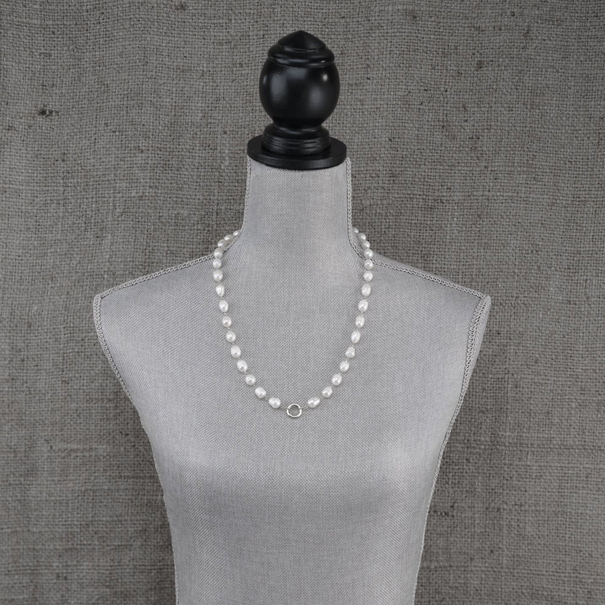 Inspired Essentials Pearl Loop Charm Necklace - 24&quot;