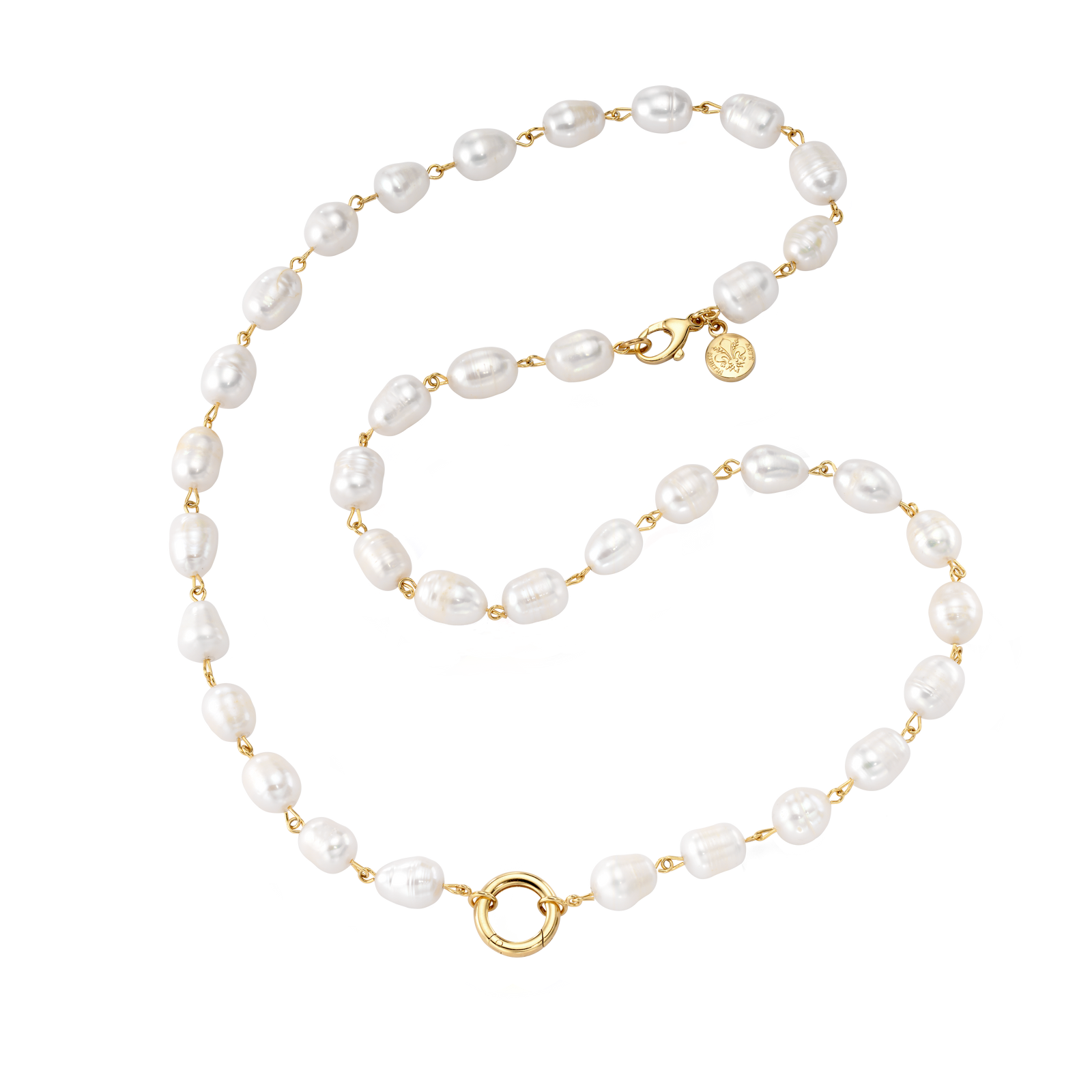 Inspired Essentials Pearl Loop Charm Necklace - 24"