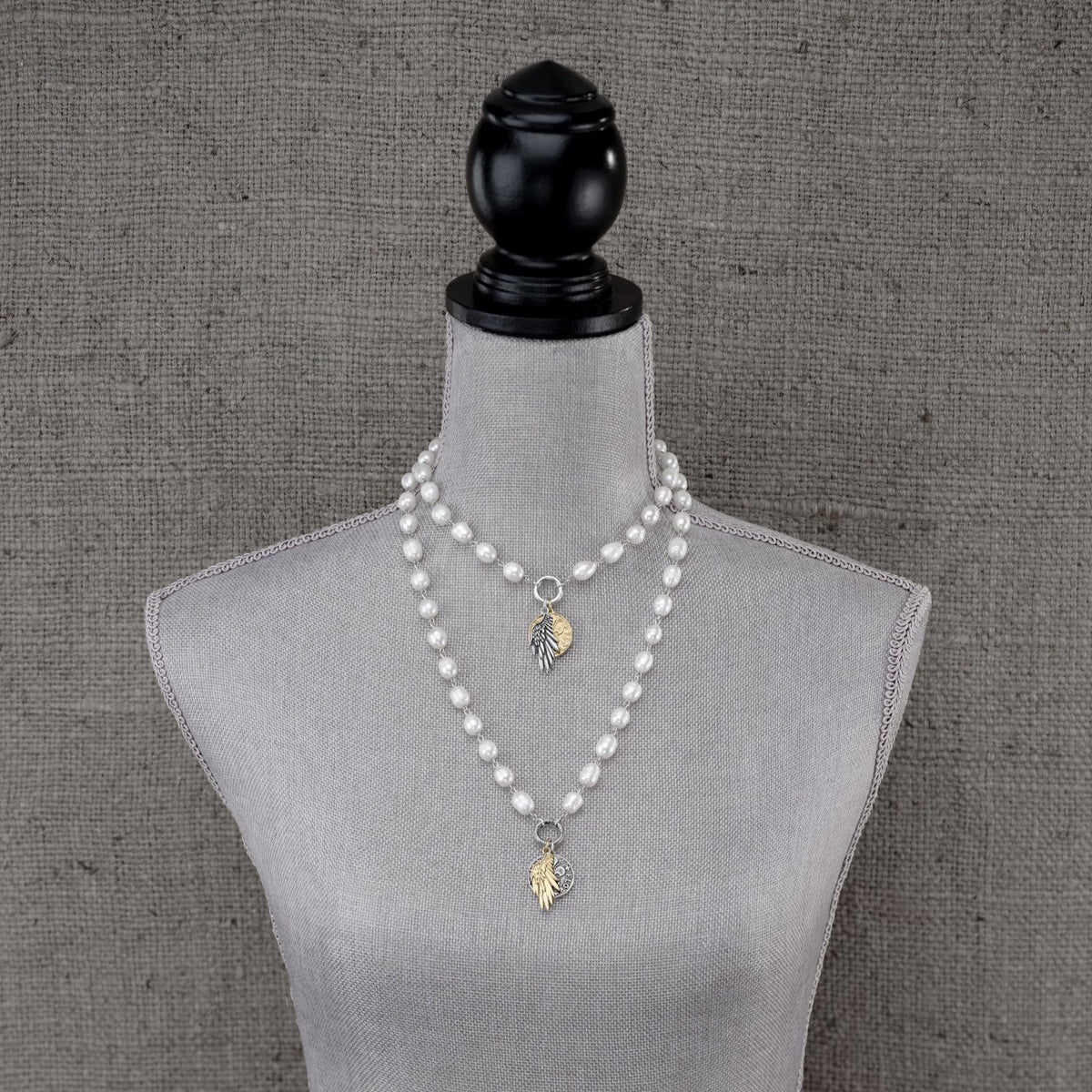 Inspired Essentials Pearl Loop Charm Necklace - 24&quot;