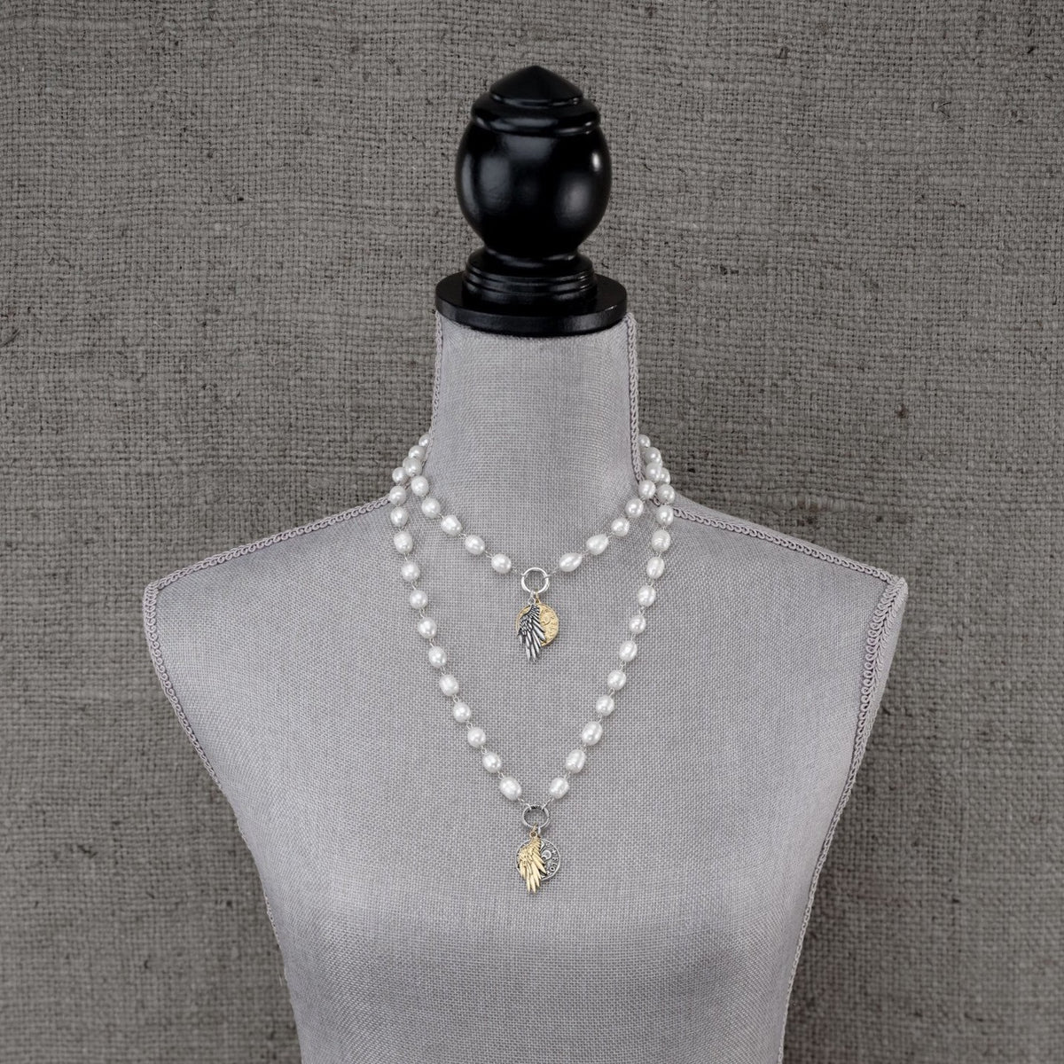 Inspired Essentials Pearl Loop Charm Necklace - 18&quot;