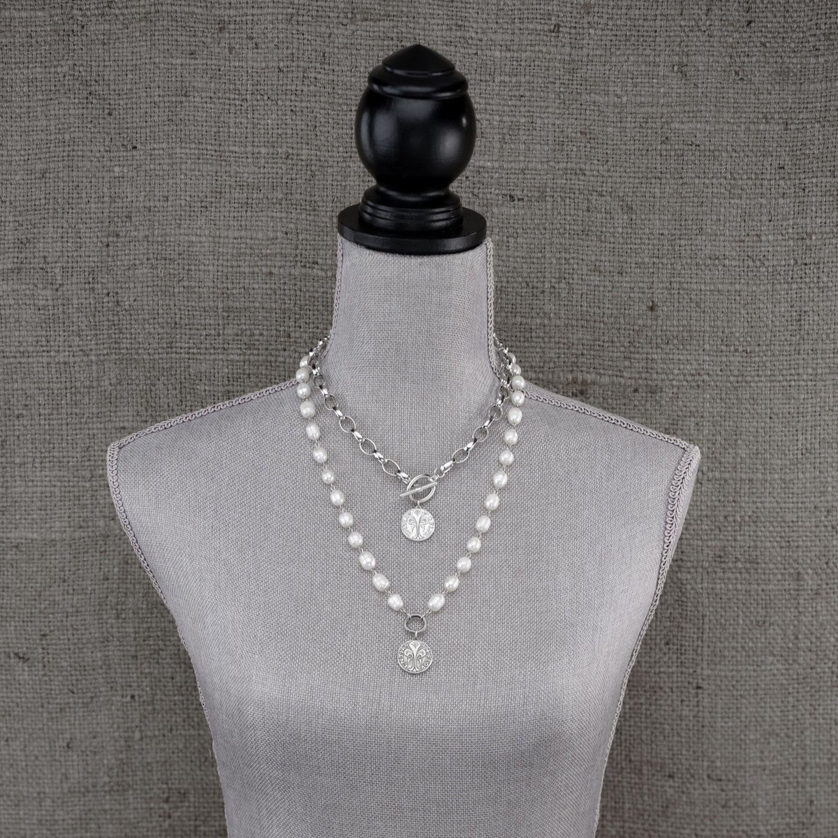 Inspired Essentials Pearl Loop Charm Necklace - 24&quot;