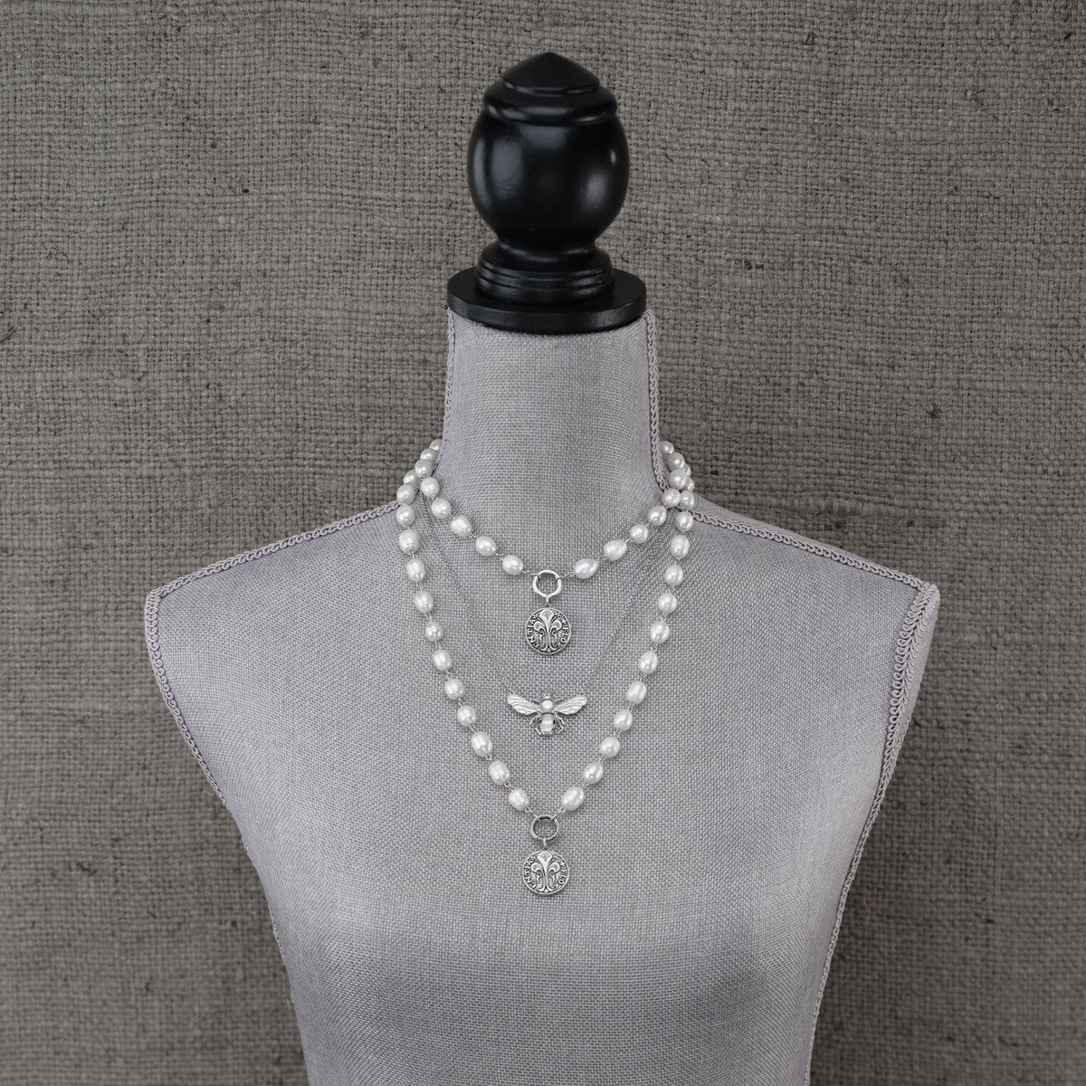 Inspired Essentials Pearl Loop Charm Necklace - 18&quot;