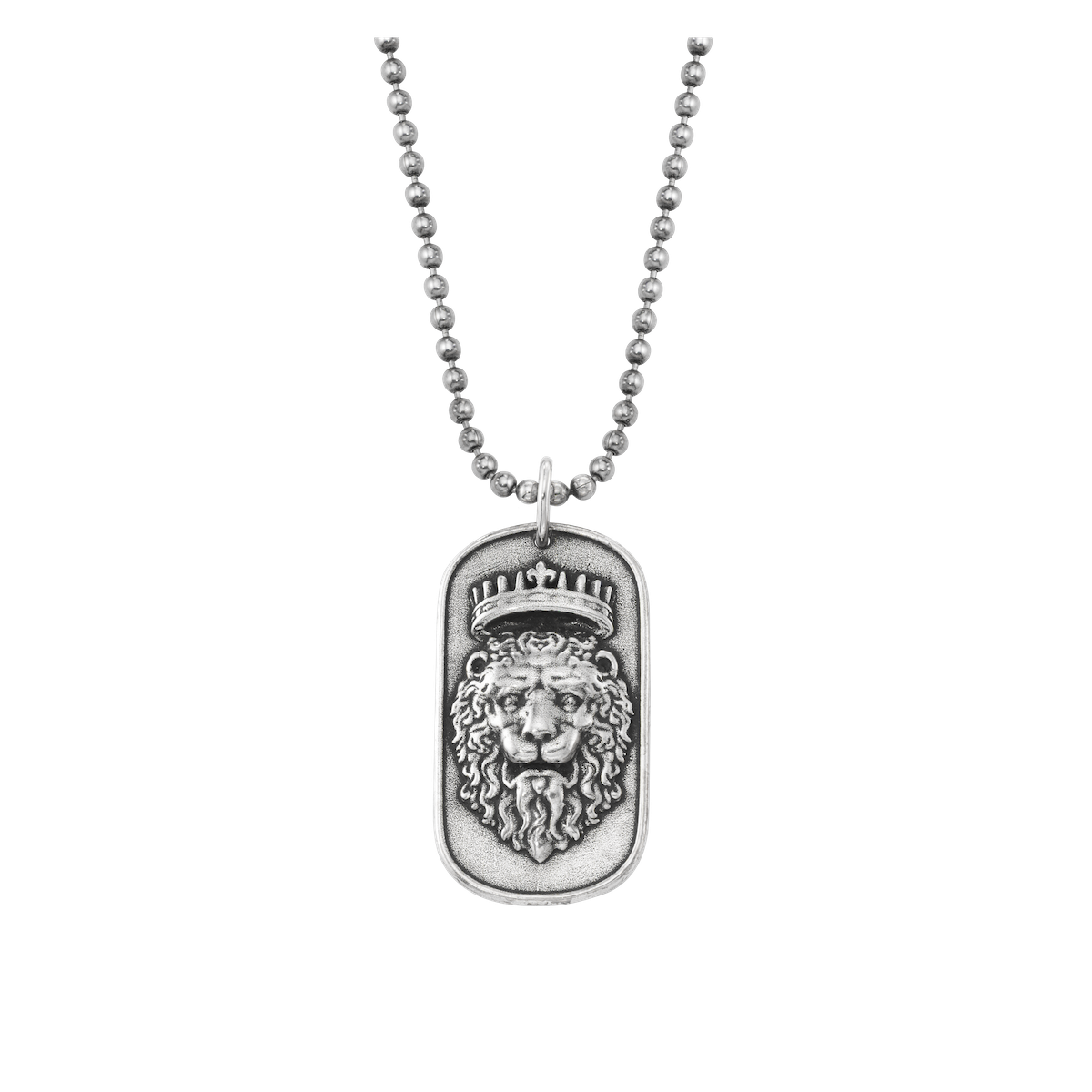 Lion Mini Dog Tag Necklace | Fine jewelry solid silver gold-finish