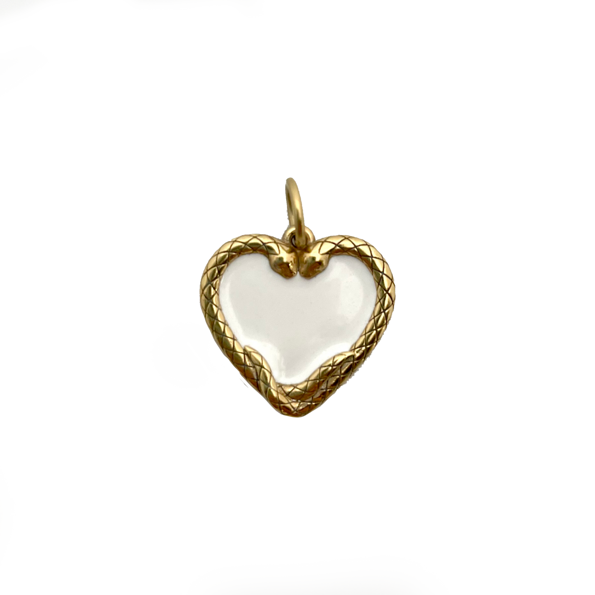 Lover&#39;s Heart Serpent Enamel Medallion Charm