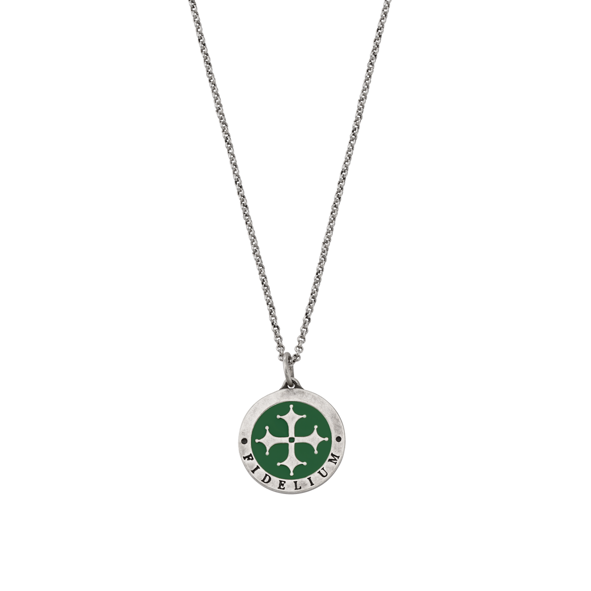 Maltese Cross Enamel Medallion Necklace