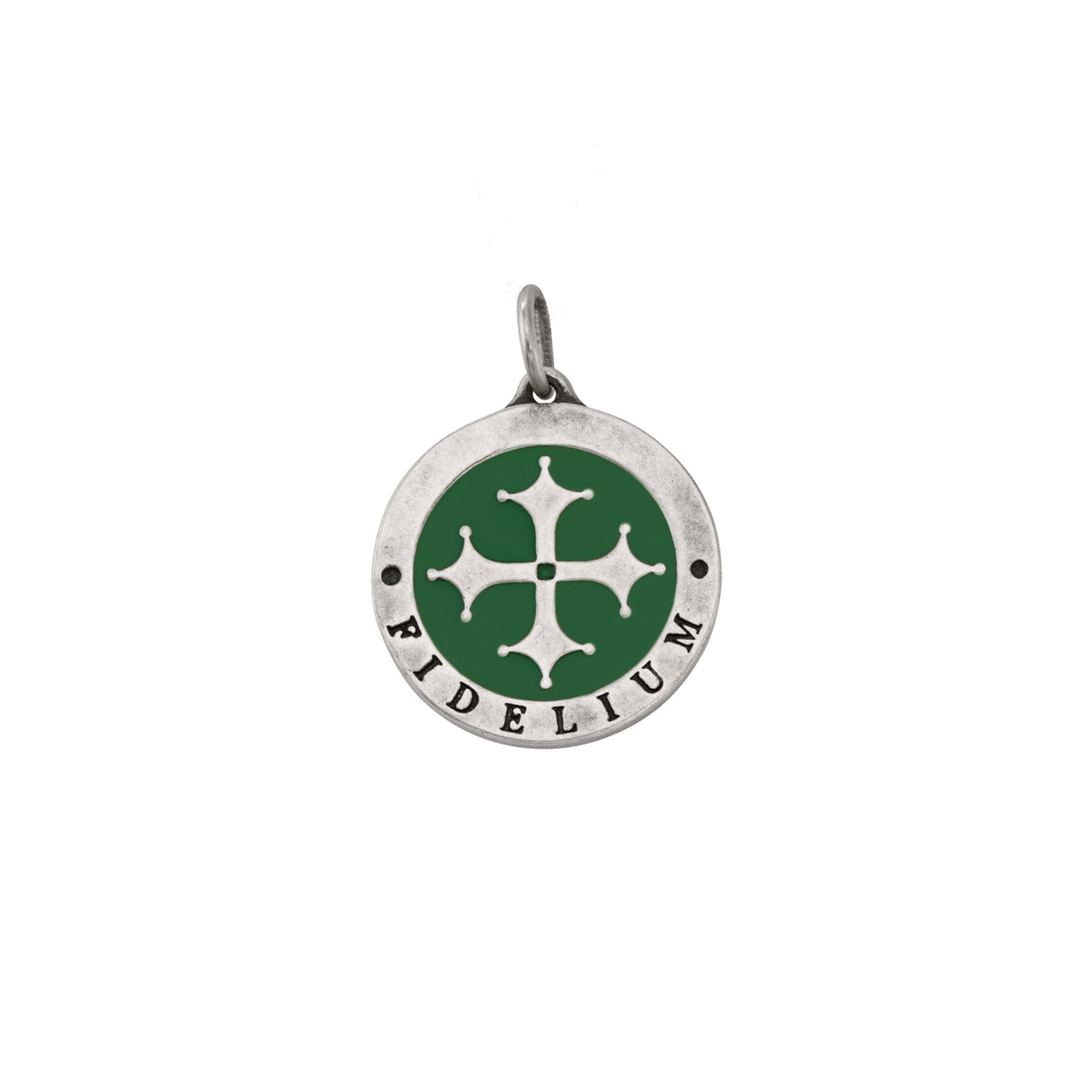 Maltese Cross Enamel Medallion Charm