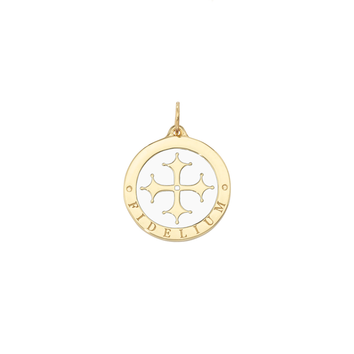 Maltese Cross Enamel Medallion Charm