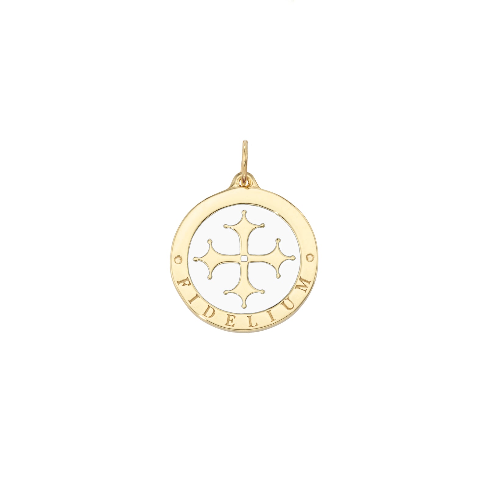 Maltese Cross Enamel Medallion Charm