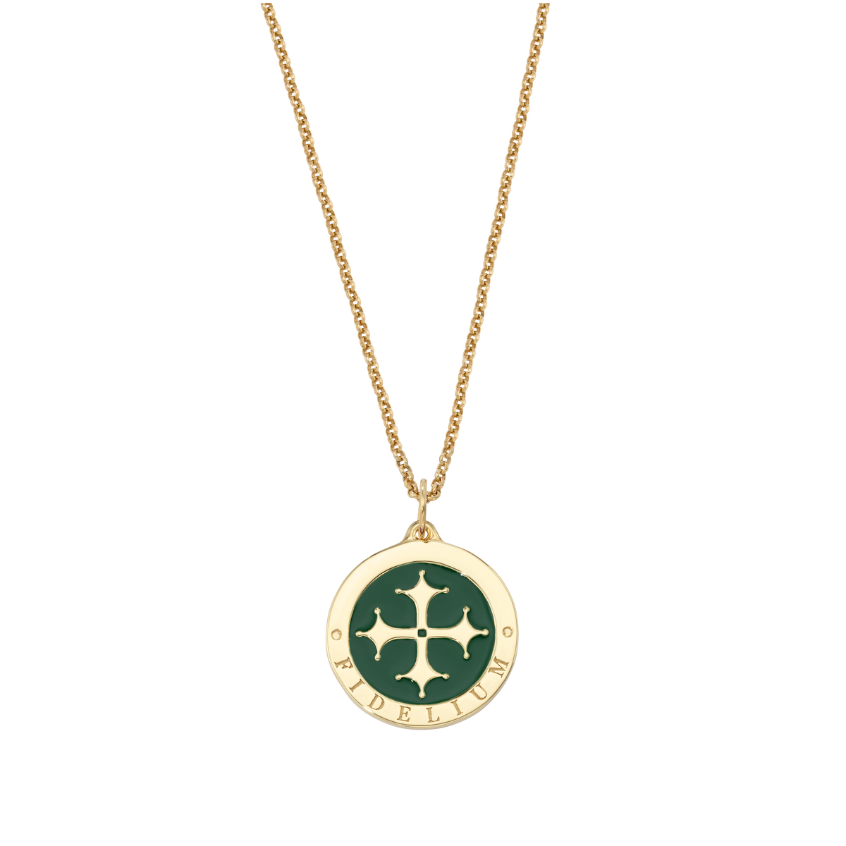 Maltese Cross Enamel Medallion Necklace