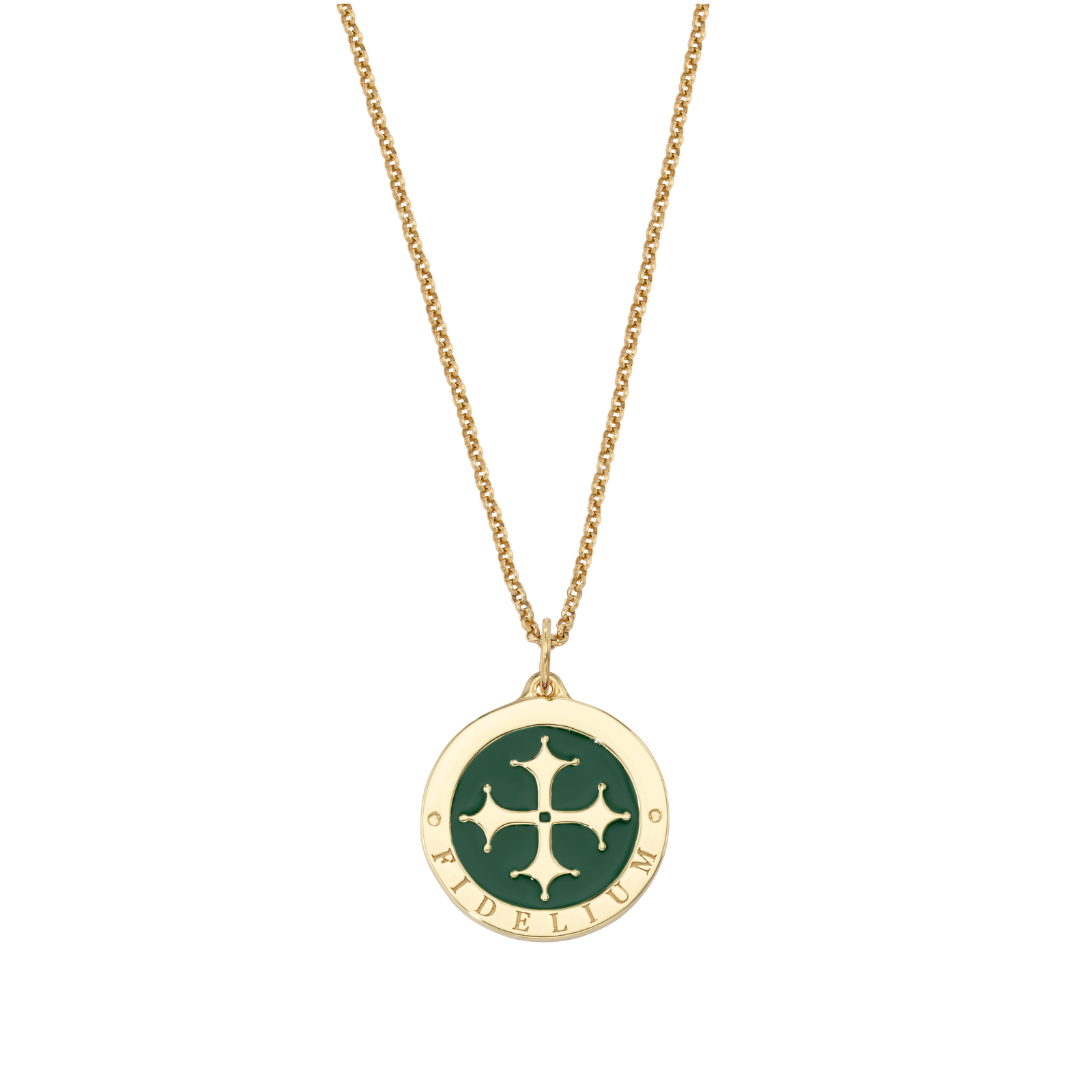 Maltese Cross Enamel Medallion Necklace