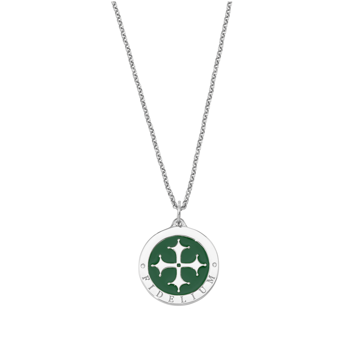 Maltese Cross Enamel Medallion Necklace