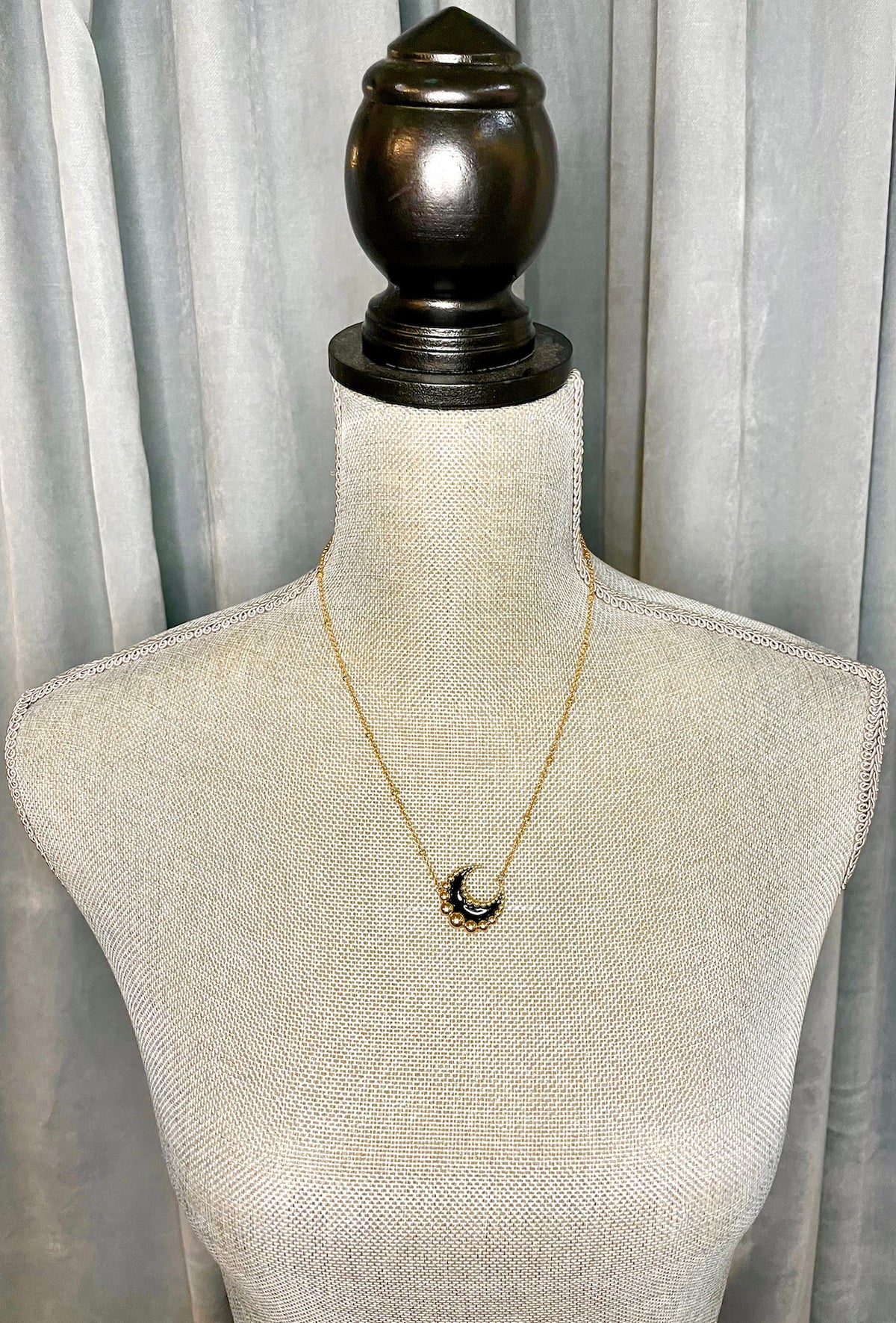 Crescent Moon Enamel Necklace