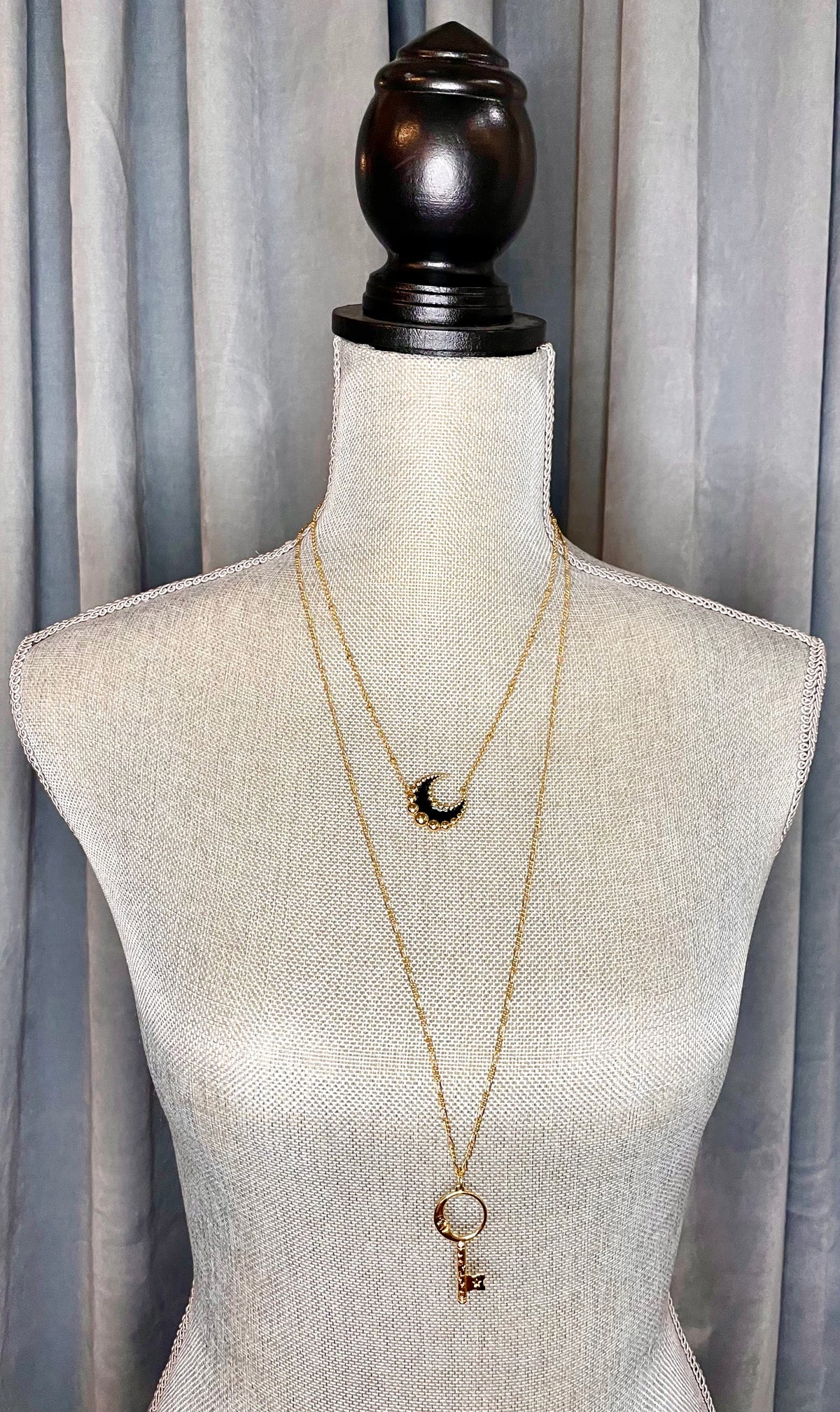 Crescent Moon Enamel Necklace