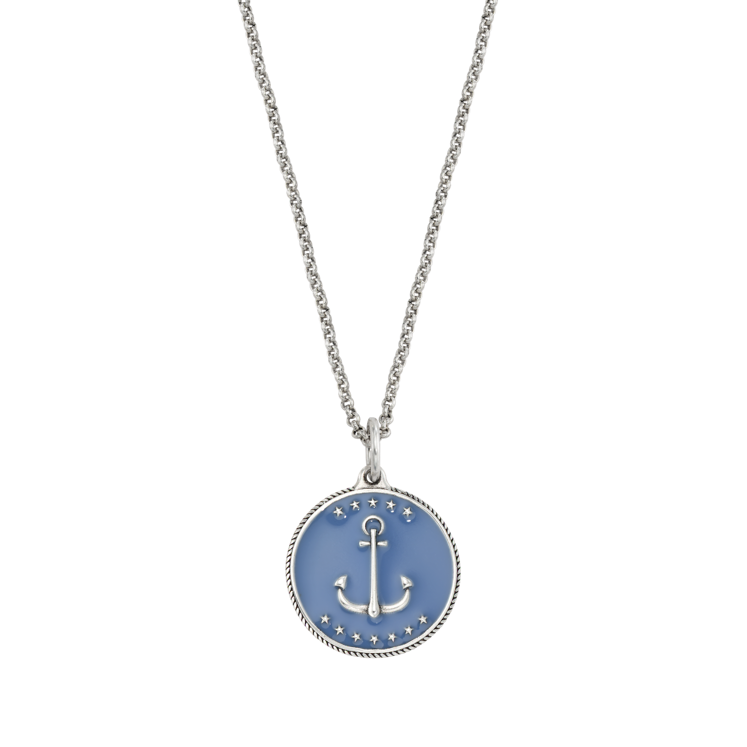 Of the Sea Anchor Enamel Medallion Necklace