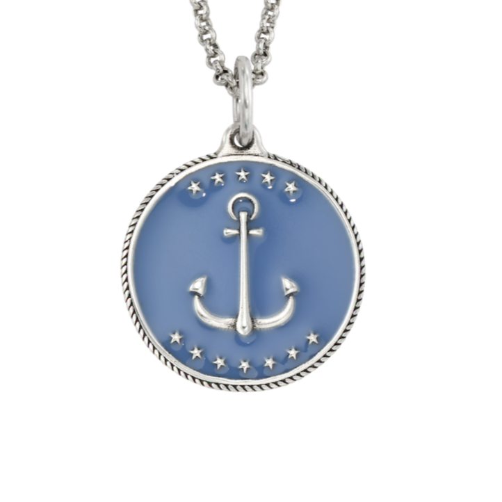 Of the Sea Anchor Enamel Medallion Charm