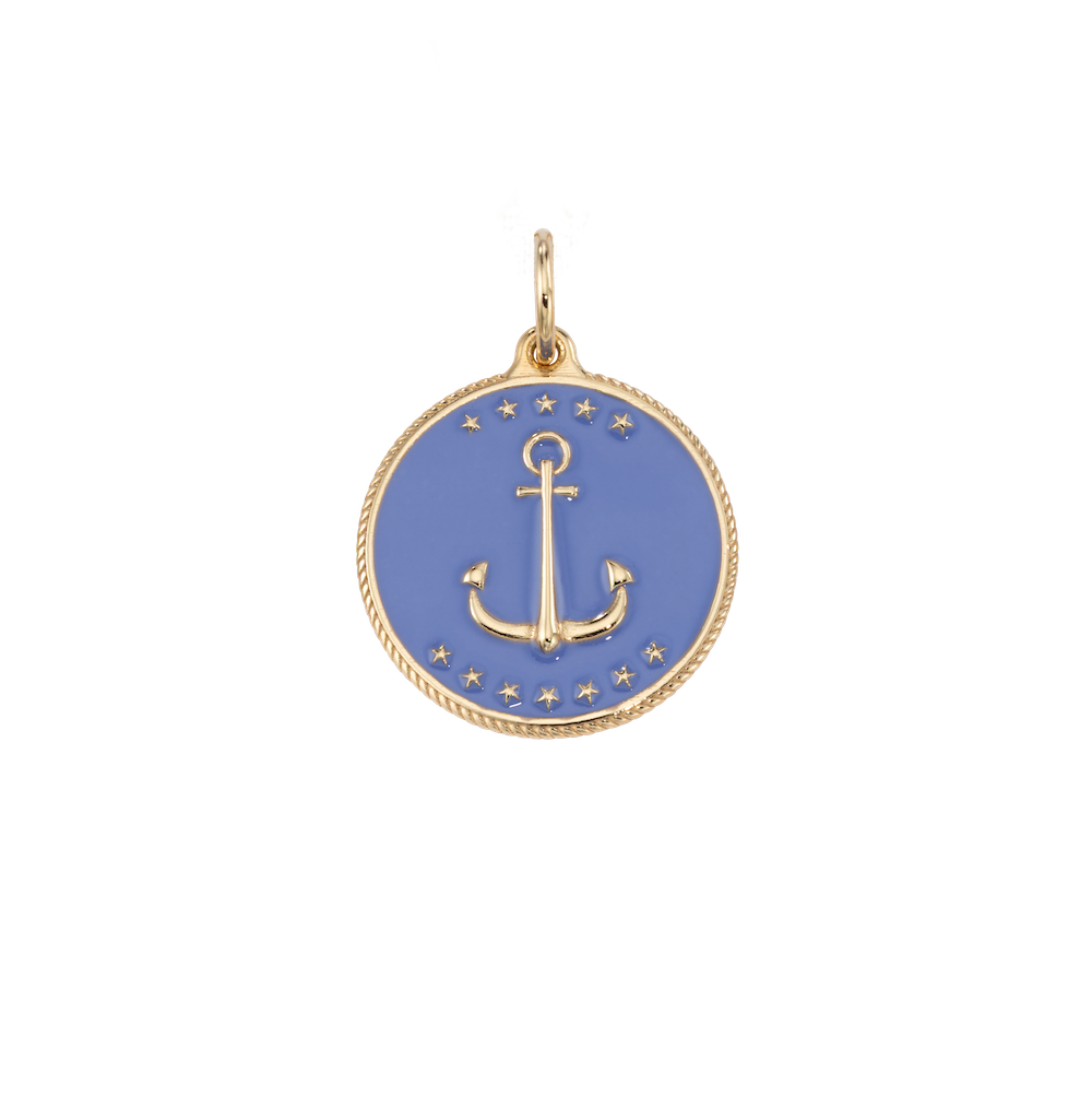 Of the Sea Anchor Enamel Medallion Charm