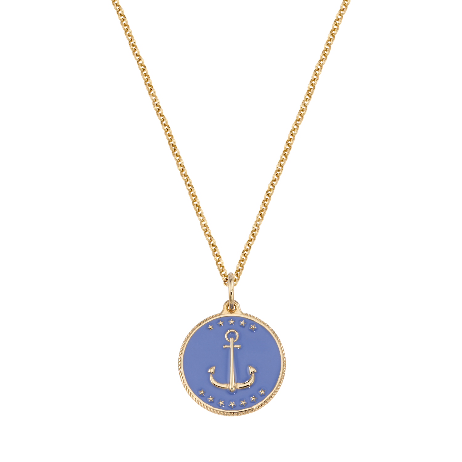 Of the Sea Anchor Enamel Medallion Necklace
