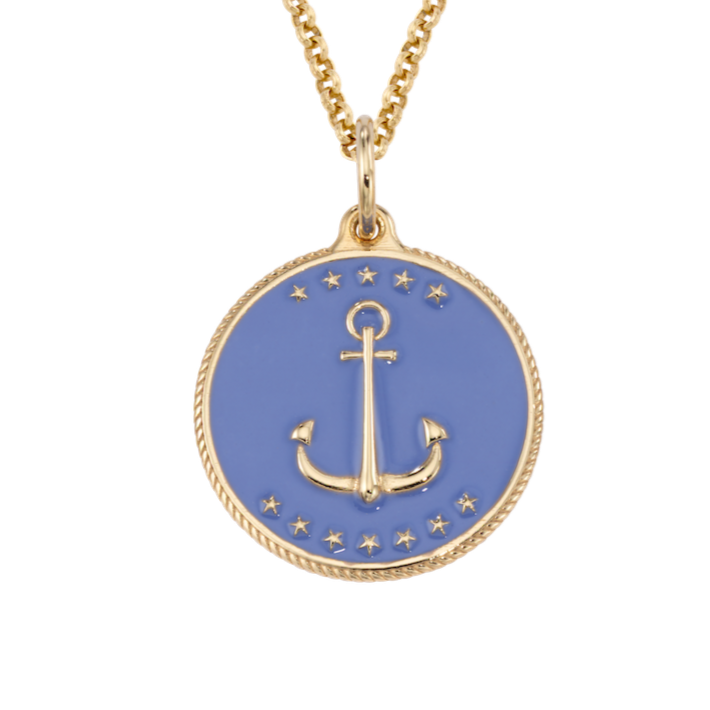 Of the Sea Anchor Enamel Medallion Charm