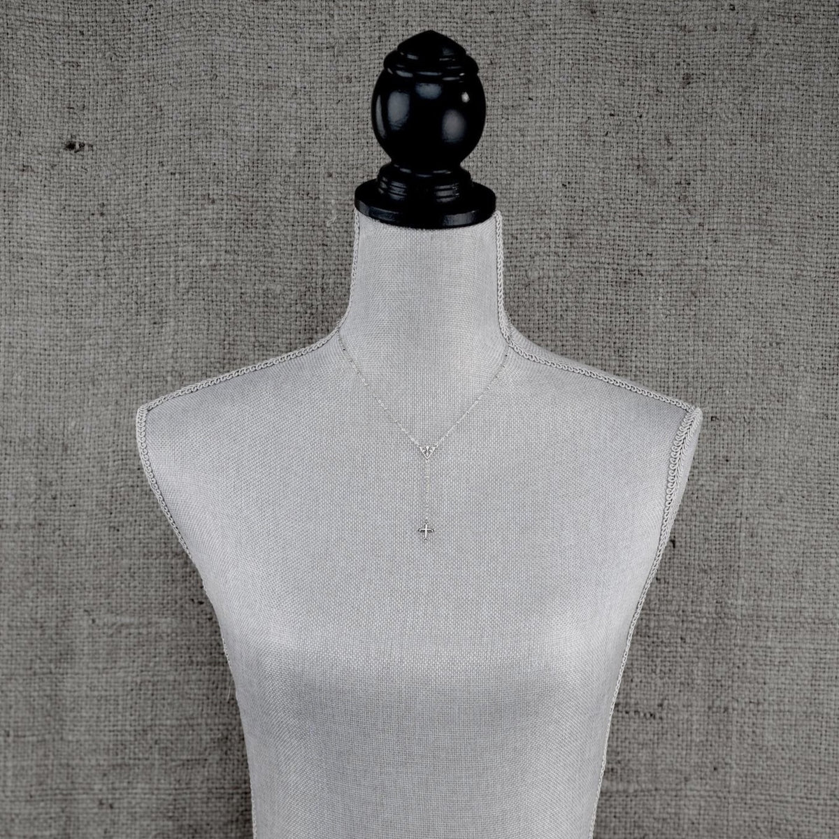 Rosary Fleur de Lis Shield Necklace