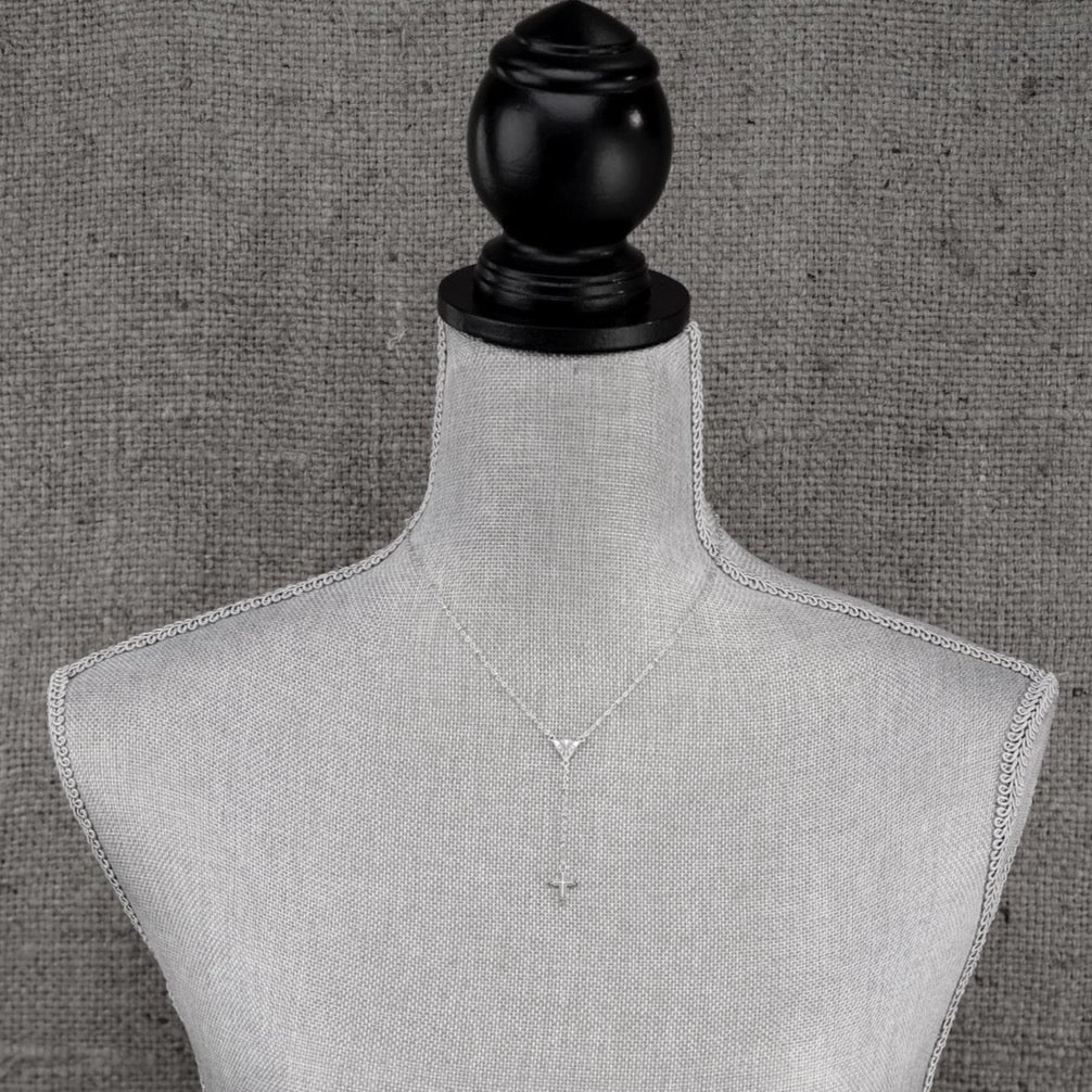 Rosary Fleur de Lis Shield Necklace