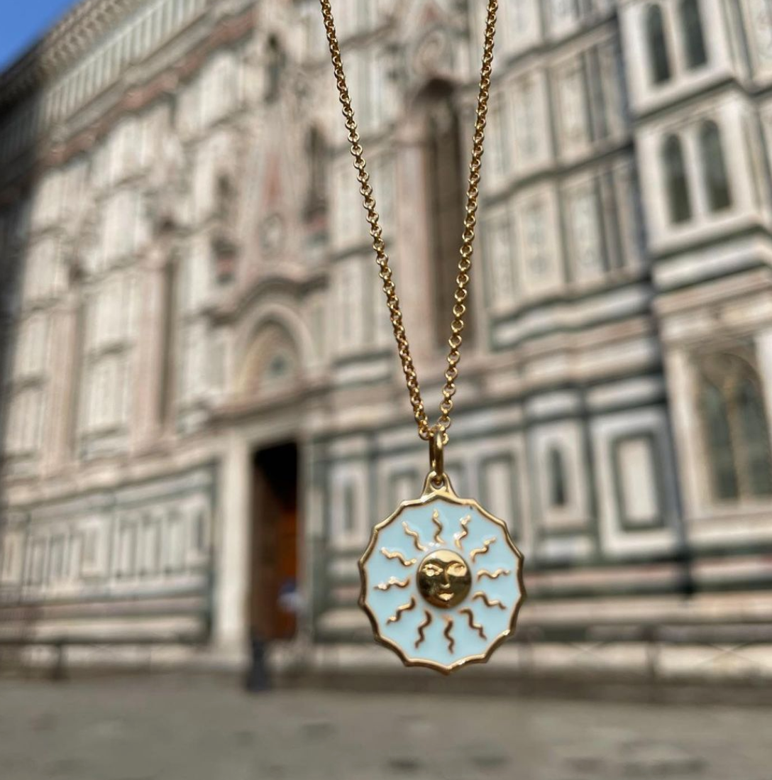 Santa Maria Novella Sun Enamel Shield Necklace