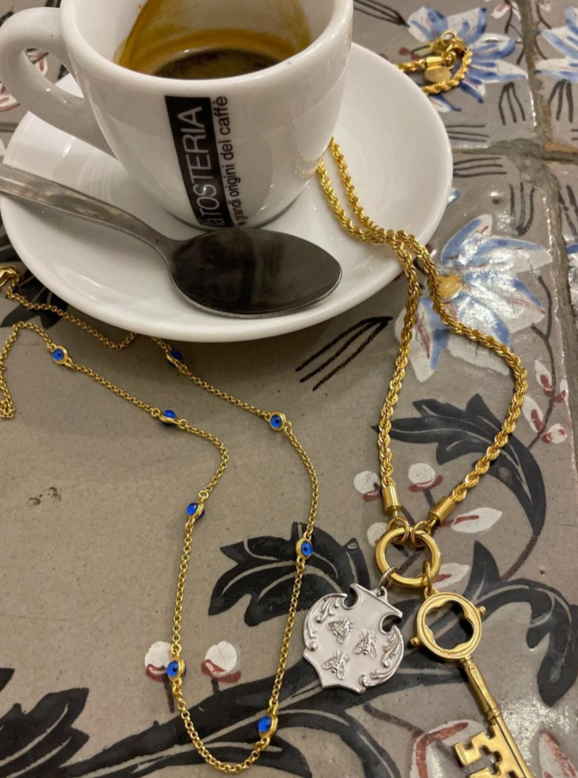 Barberini Bee Enamel Shield Charm