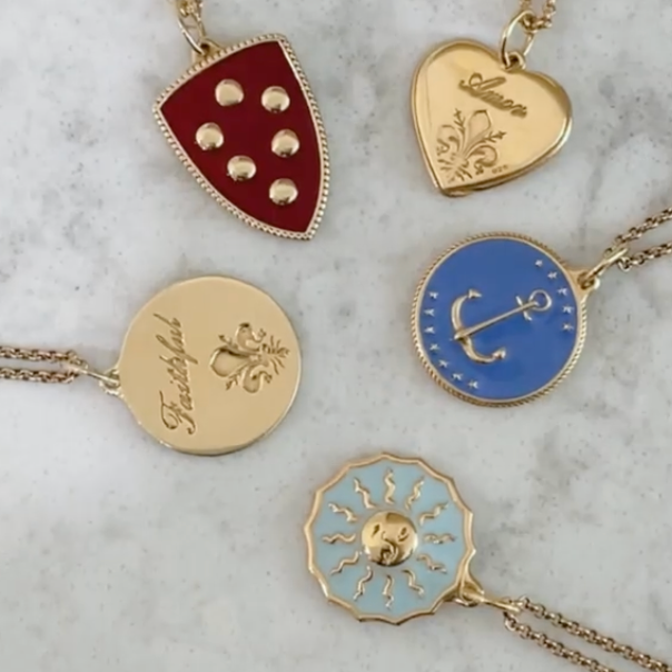 Medici Enamel Shield Necklace